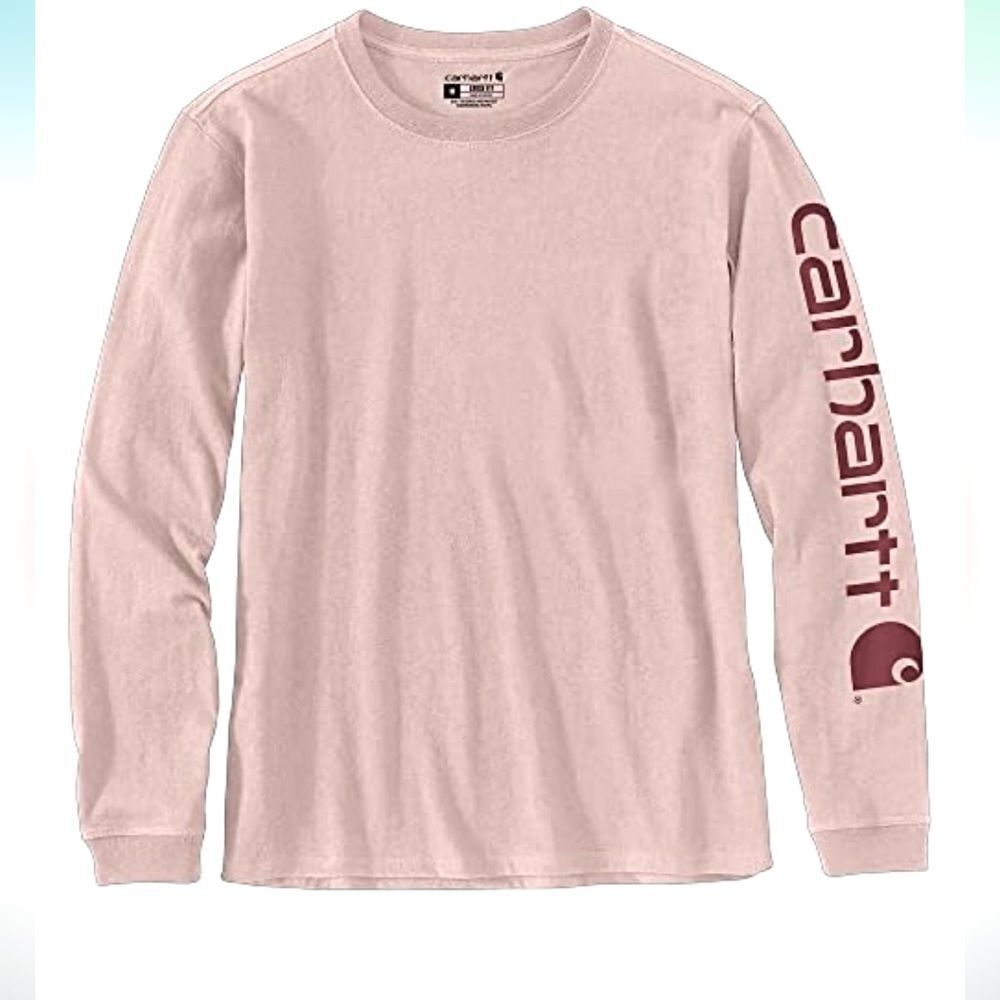 Carhartt Womens Loose Fit Long Sleeve Top Rose S Sleeve Graphic Outdoor Workwear